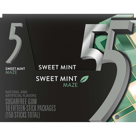 Five Five Sweet Mint Gum 15 Pieces, PK120 349329